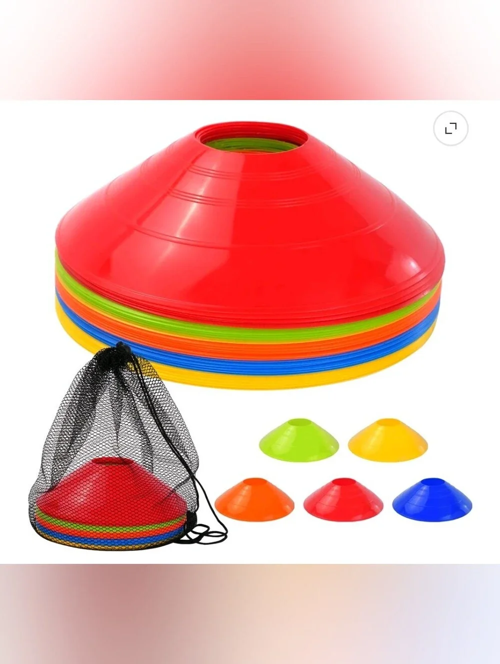 30 Pcs Disc Cones Training Cones Agility Soccer Cones with Carry Bag for Trainin